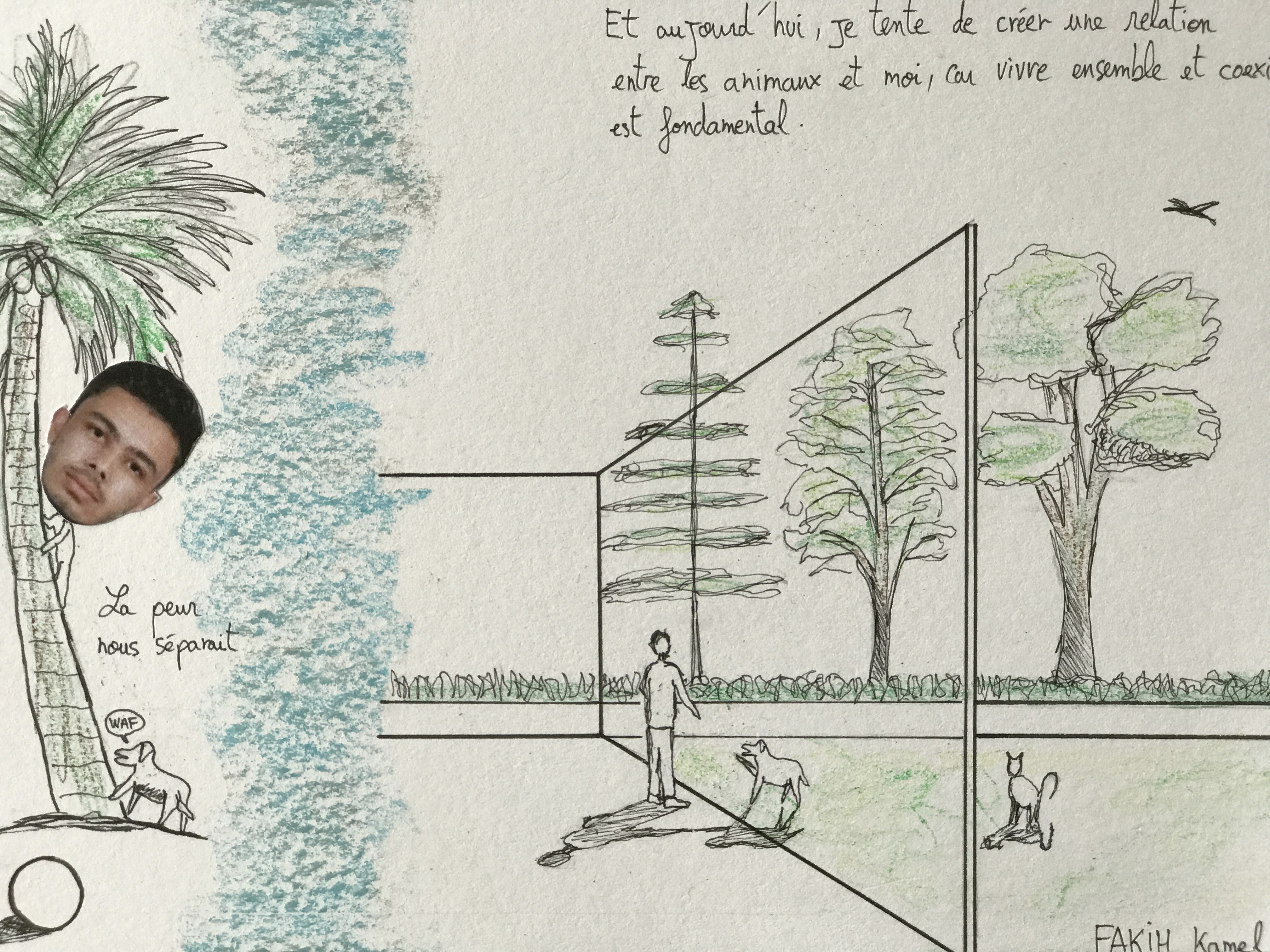 AAA « Je suis un animal caché dans le paysage de mon enfance » (2021), ensap Bordeaux.